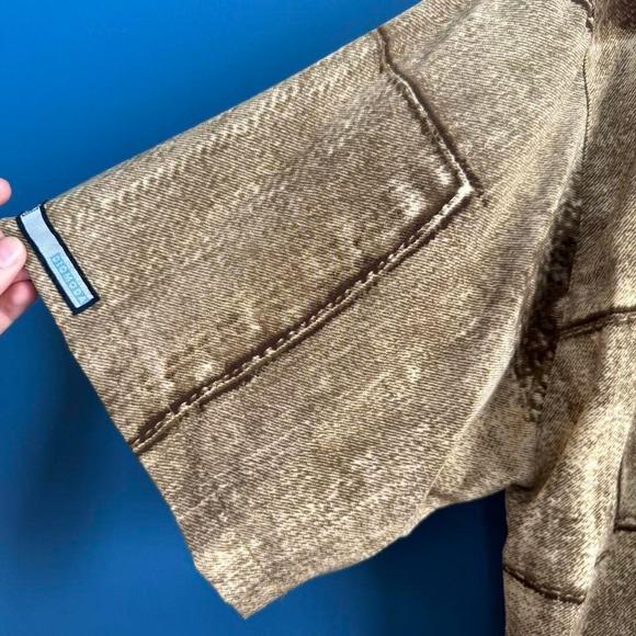 Vintage 90s Diomoda Button Down Men's Size 2XL Brown Jean Print Collared Urban - Picture 7 of 8